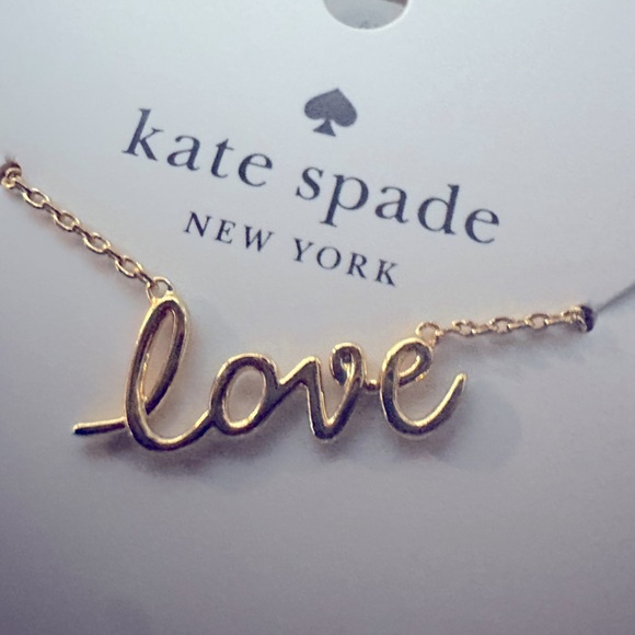 kate spade Jewelry - NWT Kate Spade Say Yes Love Pendant, Gold